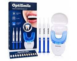 OptiSmile Tandenbleekset met LED Bitje – 9 Behandelingen – 3 x 3 ml Whitening Gel – Inclusief Opbergdoosje