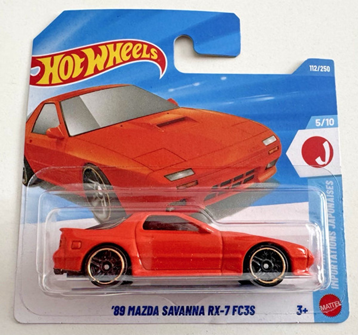HOT WHEELS '89 MAZDA SAVANNA RX-7-FC3S ORANGE 112/250 HW J-IMPORTS 5/10 1:64 SHORT CARD 2026