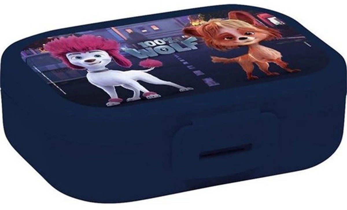 100% wolf broodtrommel donkerblauw # Backtoschool # kinderen