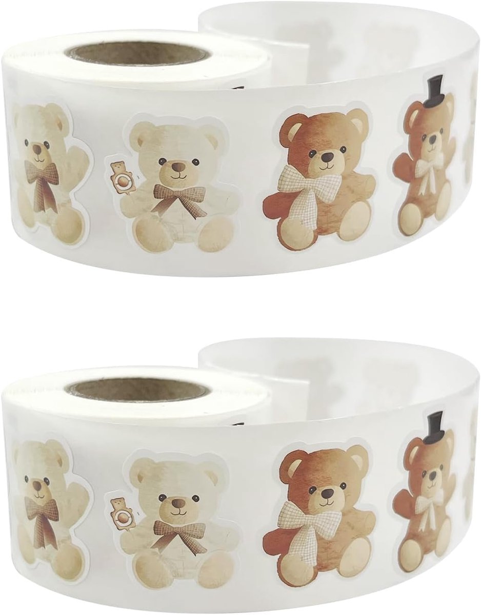 Bear stickers 1000 stuks - schattige PVC stickers - waterproof en duurzaam - perfect voor creatief gebruik - SnelShoppen