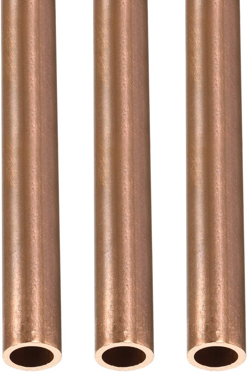 8 mm x 1 mm x 300 mm (ADxWand TxL) koperen buis - 3 stuks - goed voor machine-uitrusting zelfbouw decoratief frame - ronde metalen slangen
