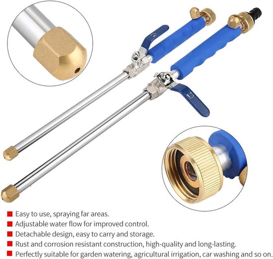 Hogedruk Power Washer Wand Hydro Jet Waterslang Nozzle Sproeisysteem Sproeier Reinigingsgereedschap Auto Universeel — afbeelding 4