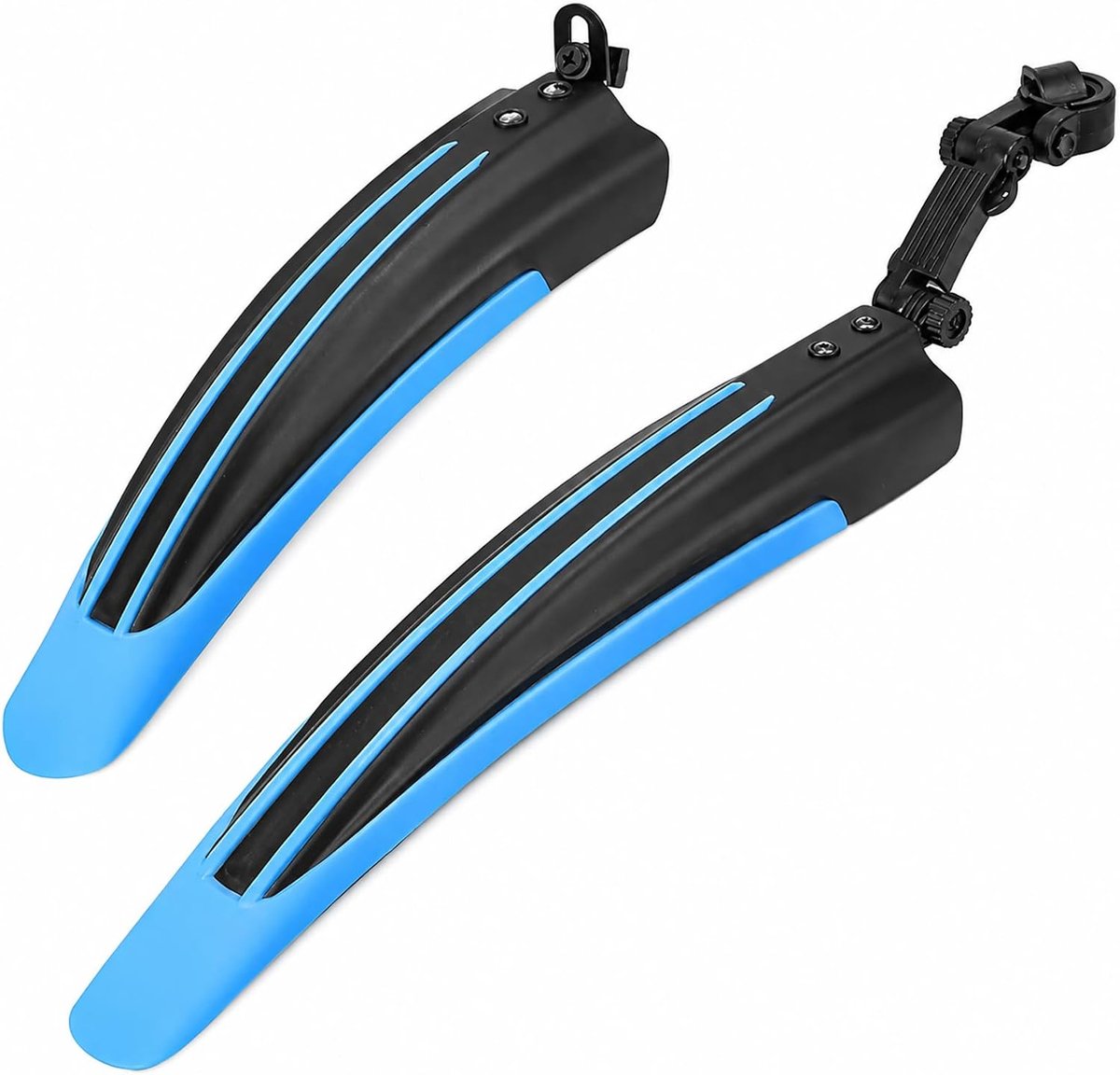 Spatbord voor fiets, mountainbike-accessoires, spatbescherming, draagbaar, verstelbaar, verdikt vooraan en achter, spatborden voor MTB, racefiets, stadsfiets, 20-26 inch wielen (blauw)