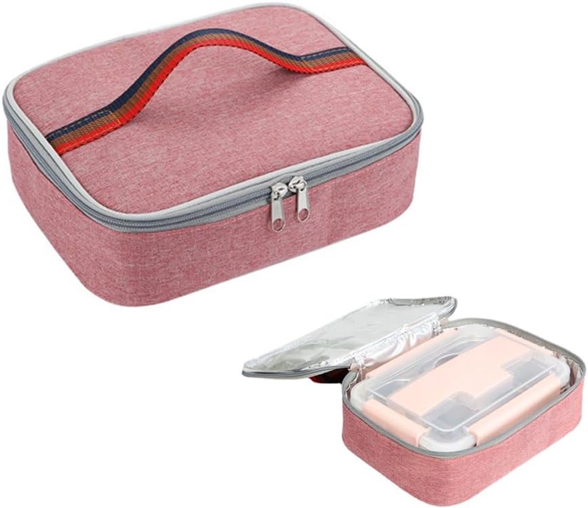 2,6 liter koeltas, draagbaar, lunchbox, waterdicht, luchtdicht en geïsoleerd, voor werk, kantoor, school, picknick, reizen (roze)
