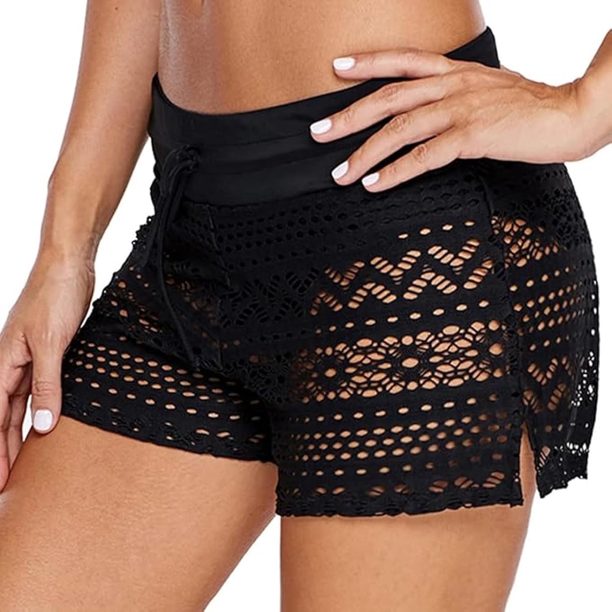 Shorts voor dames, sneldrogend, met hol kantdesign en zacht