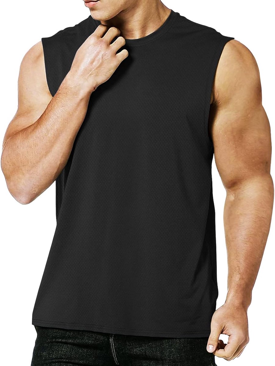 Tank Top Mens, Arm Shirts Sport Mouwloos Shirt Undershirt Fitness Mouwloos Tshirt voor Running Jogging Gym