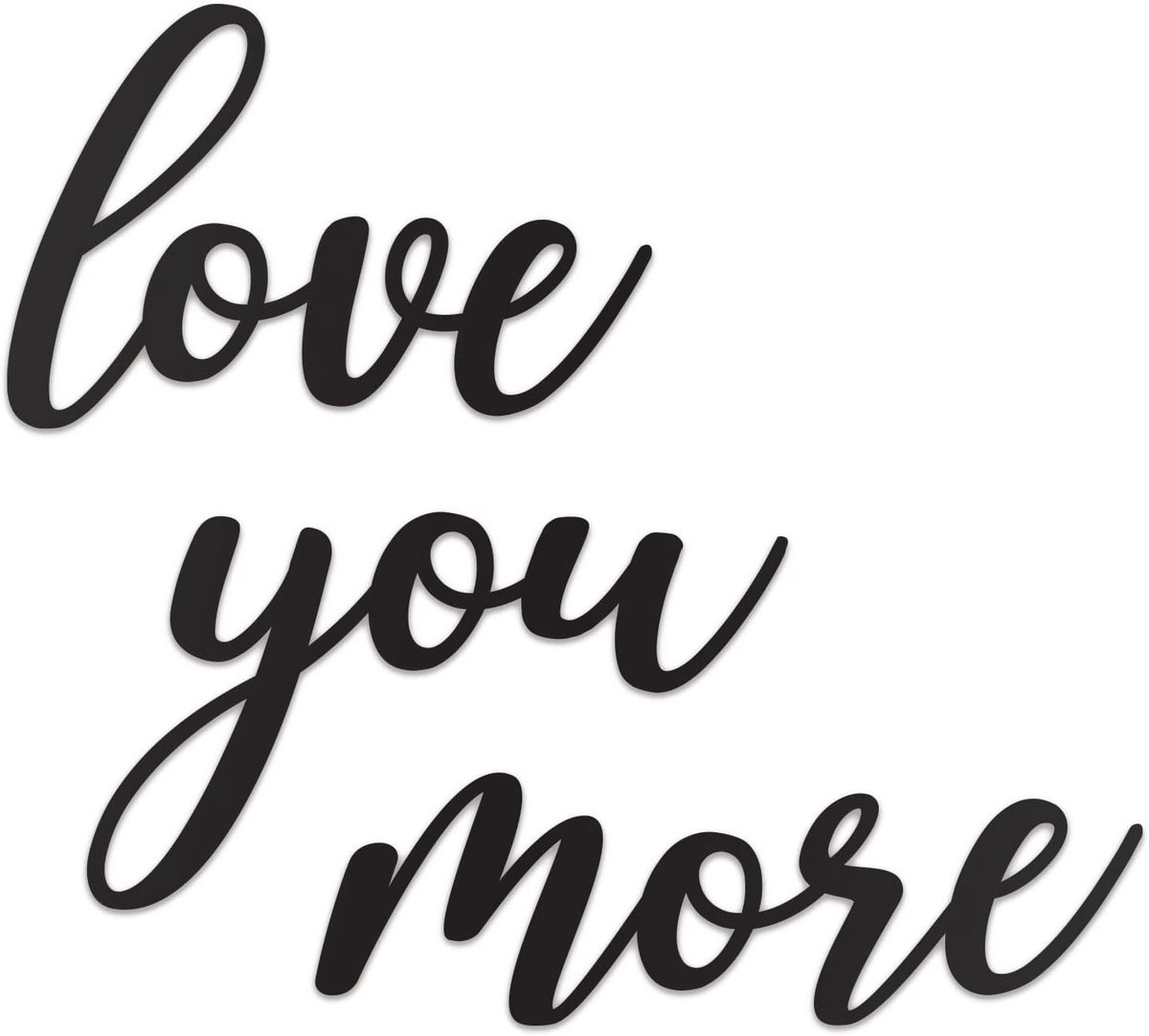 Love You More Teken Metalen Wanddecoratie - 55 x 71 cm Zwart Modern Mooi I Love You More Teken voor Opknoping Elke Kamer Love You More Love You Most Wall Art Love You More Decoraties