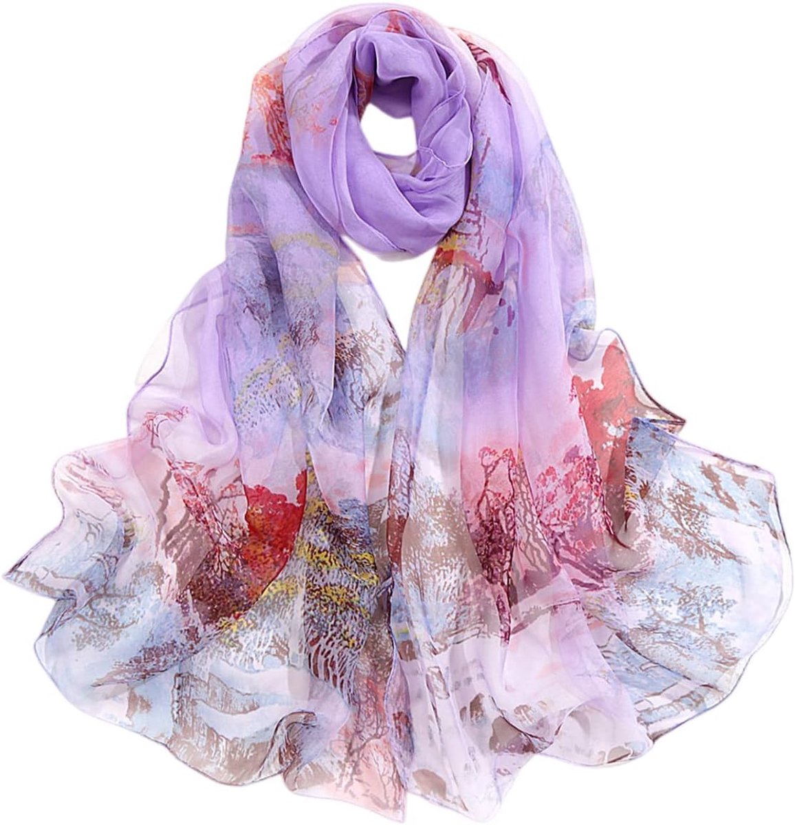 Chiffon retro sjaal dames lichte halsdoek zijde chiffon halsdoek voor meisjes vrouwen halsdoek hoofddoek, 39012, 160x50.8 cm