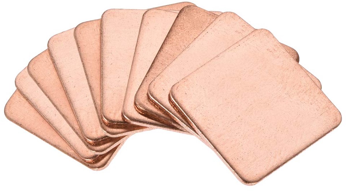 sourcing map 10stk. Flat IC Chipatz Thermisch koperen koellichaam voor CPU GPU RAM 15x15x0,8mm