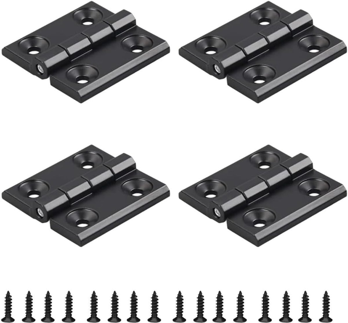 4 stuks zwart zinklegering scharnier 50 x 50 mm deurkozijnscharnieren aluminium profielscharnier installatiekit voor 2020 aluminium extrusieprofielsleuf 6 mm