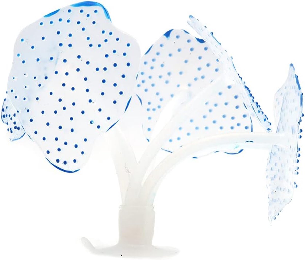 Koraal Plant Kunstmatige Siliconen Koraal voor Fish Tank Decoratie Aquarium Landschap, Kleurrijke Gloeiende Effect Zee Plant Ornament met Zuignap Blauw