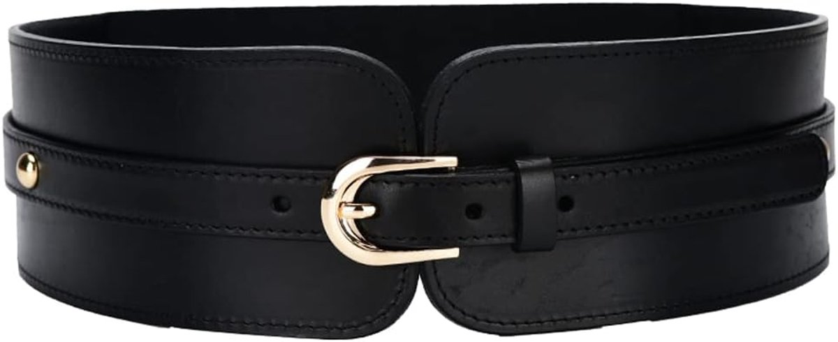 elastische riem voor dames, modieuze PU-lederen tailleriem voor dames, stretch, leren riem, verstelbare riem met gesp, voor jurk, trui, mantel, 1 stuk