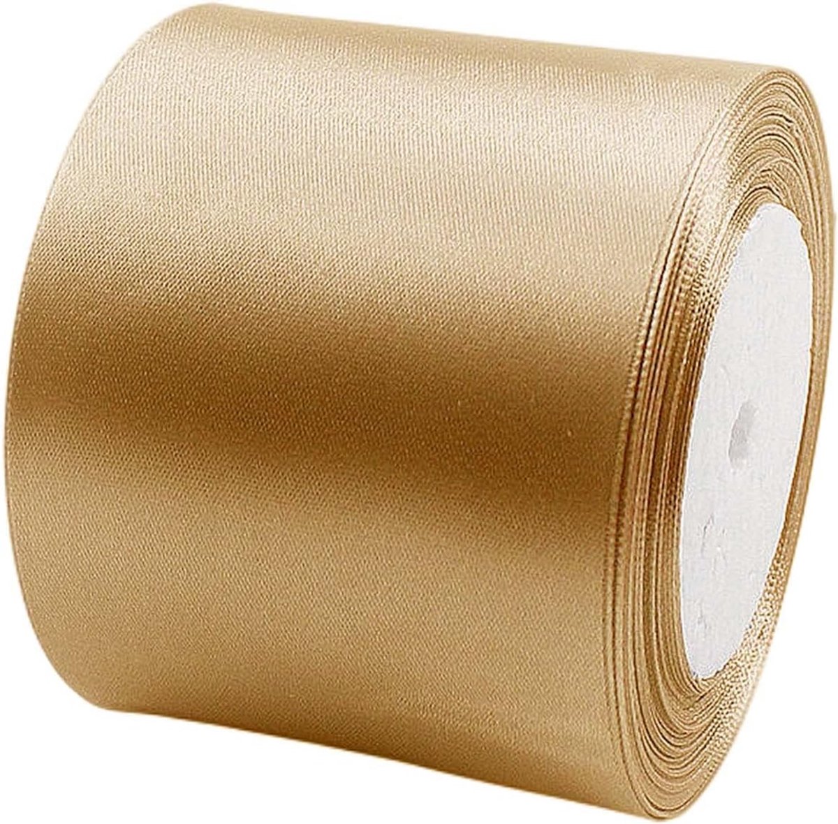 Lint Champagne Goud 75mm,22 Meters Satijnen Linten, Decoratie Zijden Linten, Cadeaulint, Autolint,Stoffen Linten van Zijde en Satijn, voor Bruiloft, Feest, Verjaardag,Valentijn Party