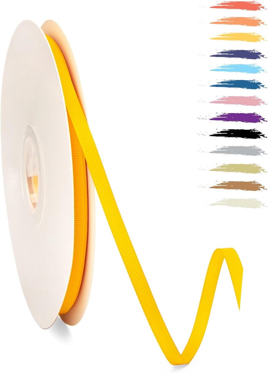 6mm Gouden Satijnen Lint,95 Meters Decoratie Zijden Linten,Cadeaulint,Autolint,voor Feest, Bruiloft, Verjaardag,Valentijn Party