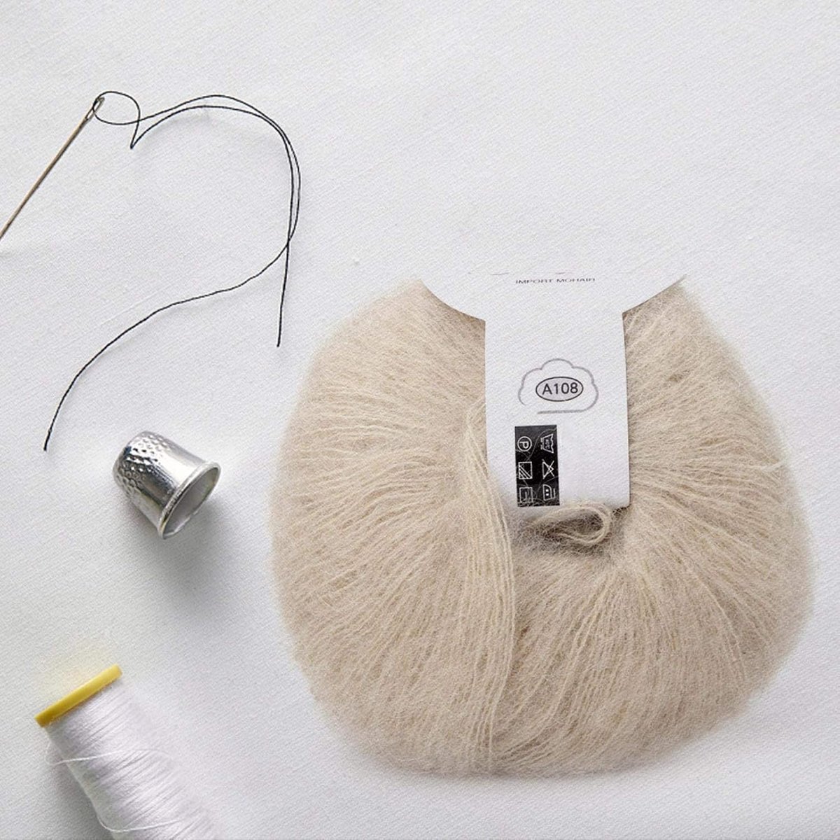 mohair wol breigaren Warm Angora lang wol garen met haakwerk voor breien sjaals trui ambachten(17 beige)