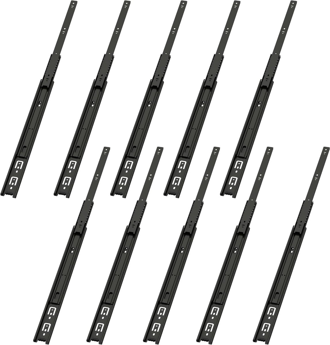 Ladegeleiders #A45, 5 Paar (10-Pack) | Kogellager, 3-voudig Volledig Uitschuifbaar, Zijmontage, 45 kg Draagvermogen