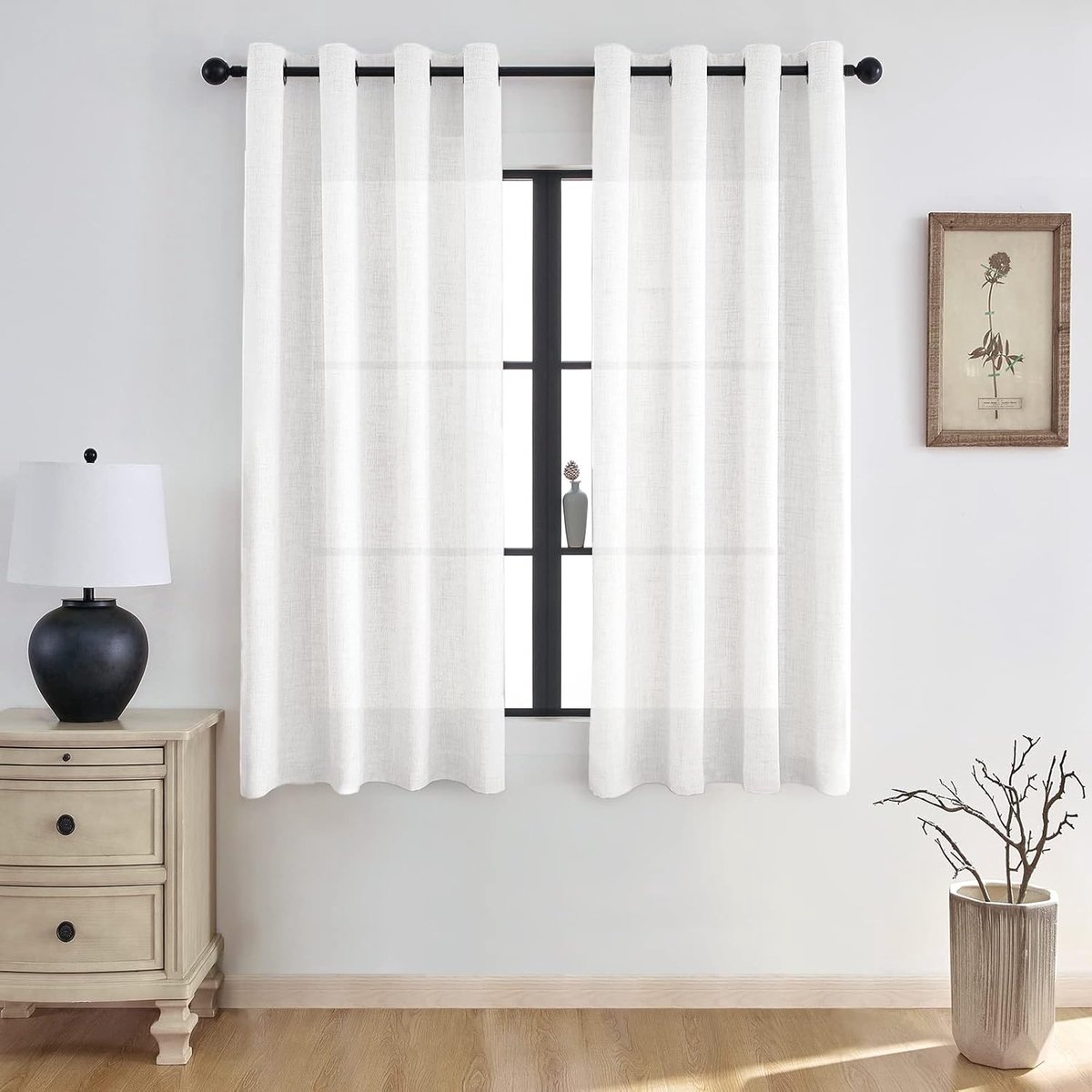 Gordijnen met oogjes (Wit, 140B x 225H cm (2 Panelen)