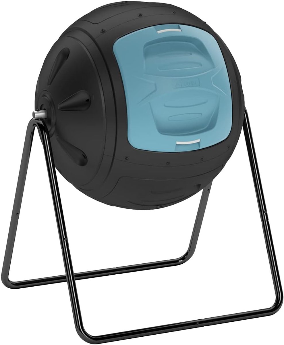 master Multifunctionele tumbling-compostbak van 130 liter voor de tuin, robuuste, snel werkende compostbak met gebruiksvriendelijke afvoerstop voor het verzamelen van vloeistof