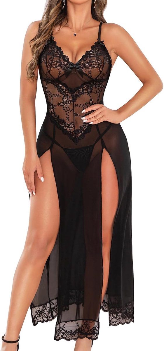 Sexy dameslingerie, kant, babydoll, mesh, lang hemd, nachtkleding