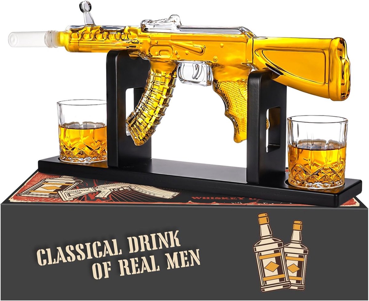 Whiskygeschenken voor mannen papa, cadeauset mannengeschenken, 550 ml whiskykaraf met 2 glazen, verjaardagscadeau voor echtgenoot whiskyliefhebbers, whiskyaccessoires voor bar