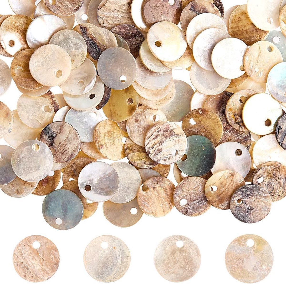 1 doos met 240 platte ronde bedels, 10x0.5mm