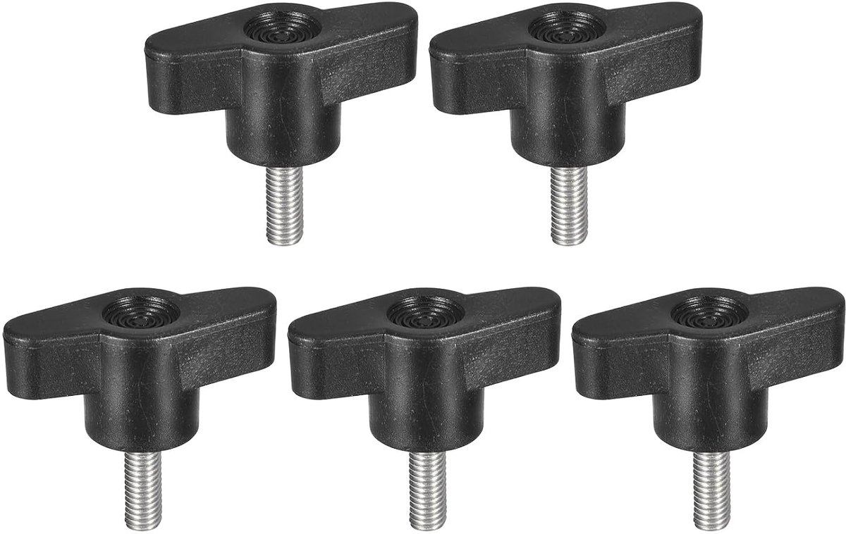 5 stuks spanschroefknop, M5 x 15 mm van roestvrij staal 304 in T-vorm voor het snel vervangen van handspanknopschroeven met T-greep