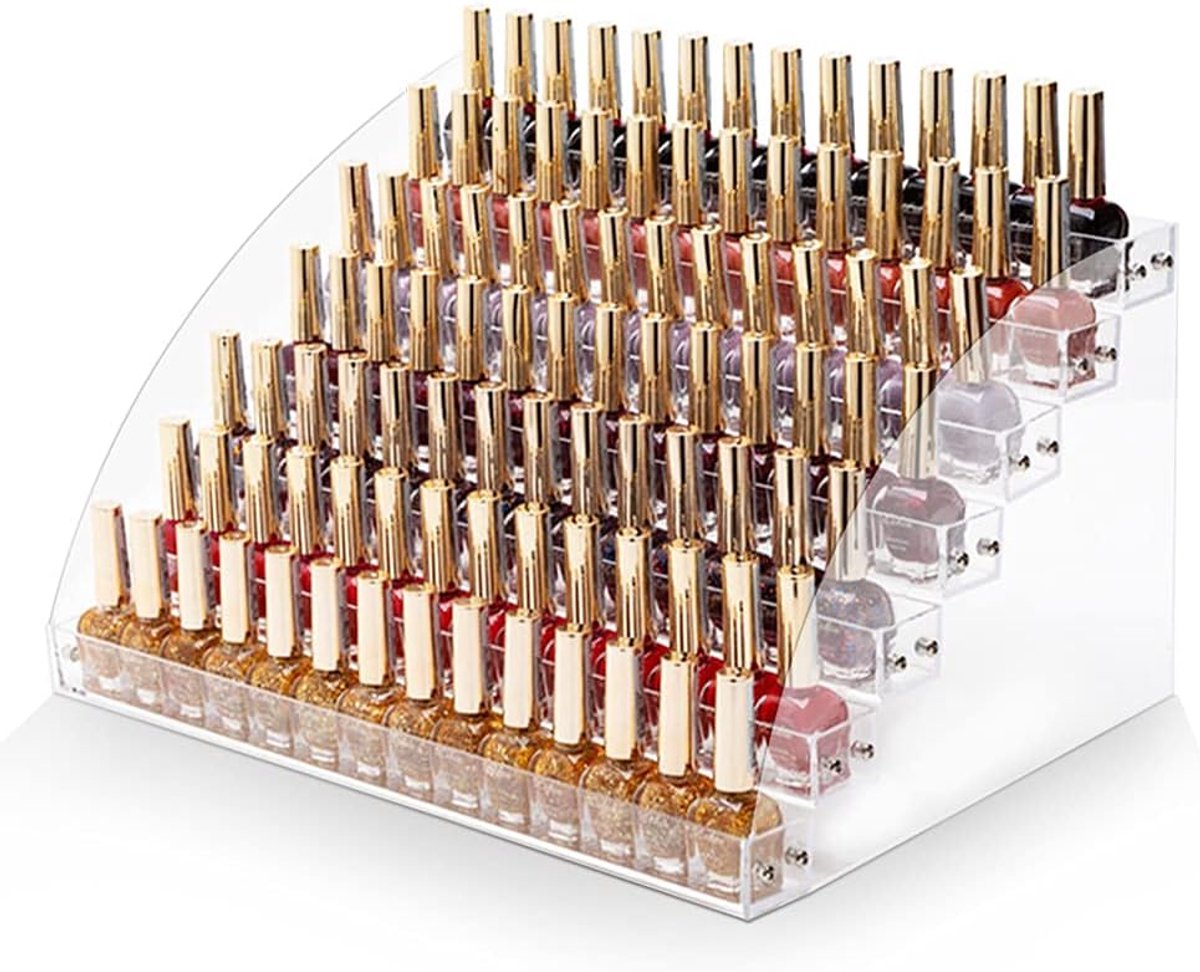 nagellakstandaard Nagellakorganisator 7 lagen nagellakhouder Acryl nagellak-opslag Transparante nagellak-display-plank Make-up opslag Nagellak-organizer(7 lagen)