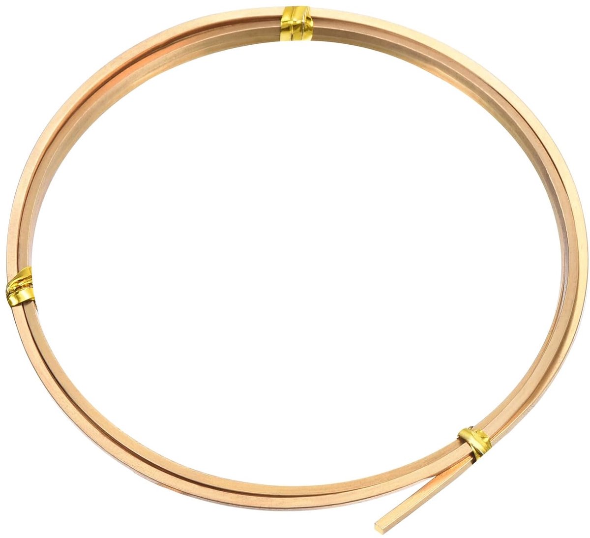Draad, halfhard, 1 rol 2 x 2 mm diameter 1,2 m vierkante flexibele draad voor doe-het-zelf sieraden maken, messing