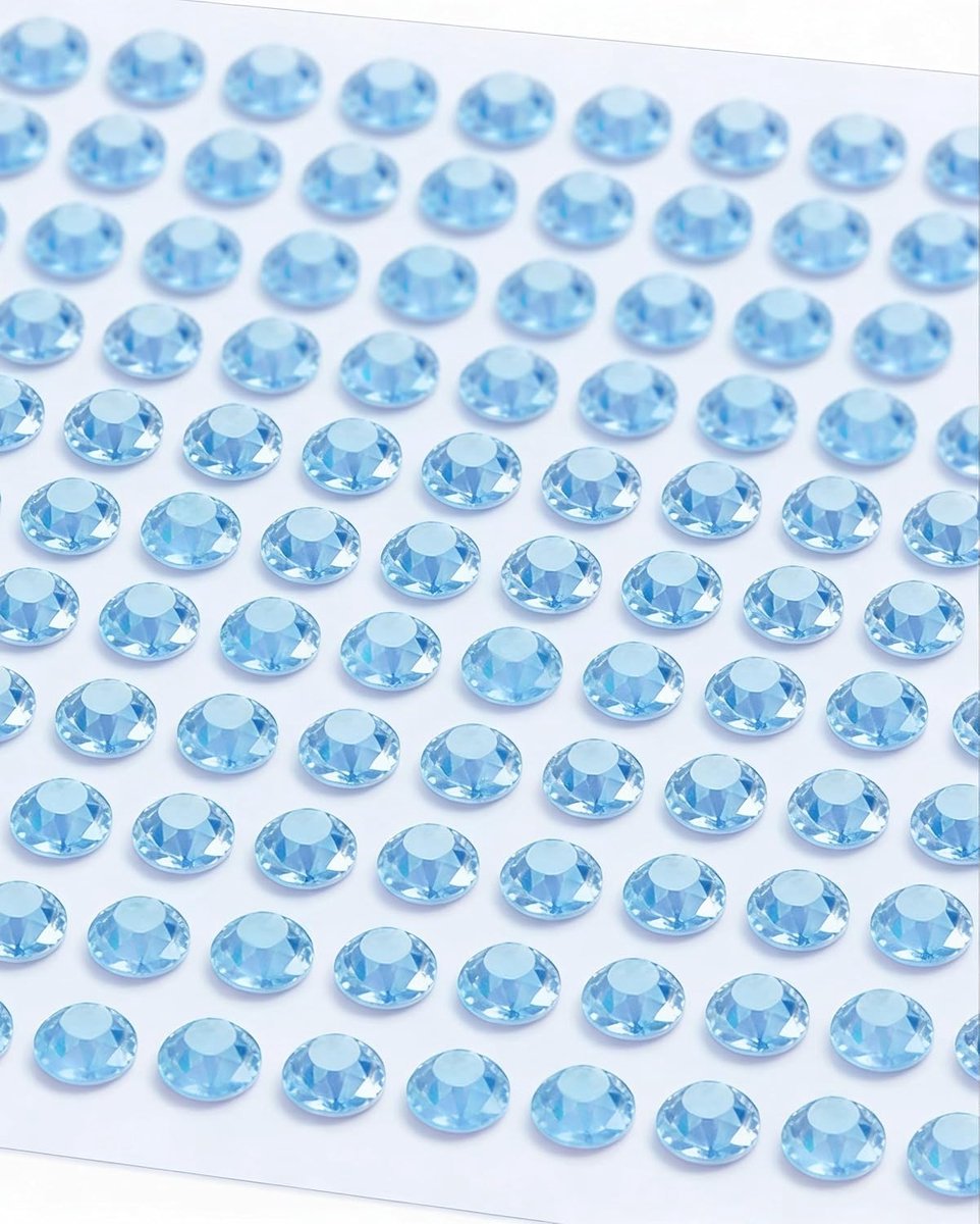 blauwe glittersteentjes zelfklevend - 640 stuks 5 mm | Strass steentjes zelfklevend glitter steentjes voor knutselen kinderen plak steentjes klitter steentjes op gezicht kindersticker