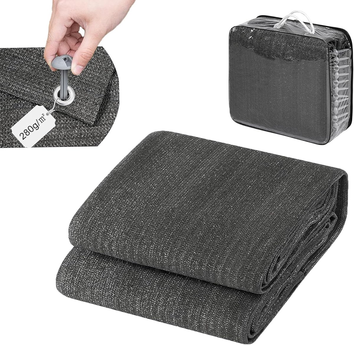 Tentvloer met haringen, hoogwaardige outdoor campingmat, tapijt voor tent, camper van HDPE 280 g/m², voortenttapijt met oogjes draagtas, outdoor campingtapijt C135