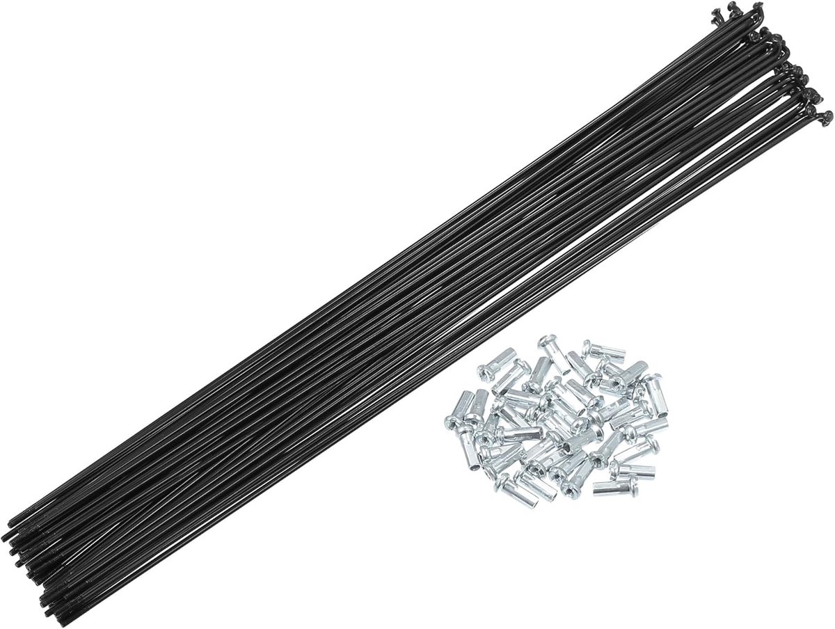 ABSOPRO 40 stuks 14G J Bend Bike Steel Spokes 11,42 inch Cycle Spokes met Nipples