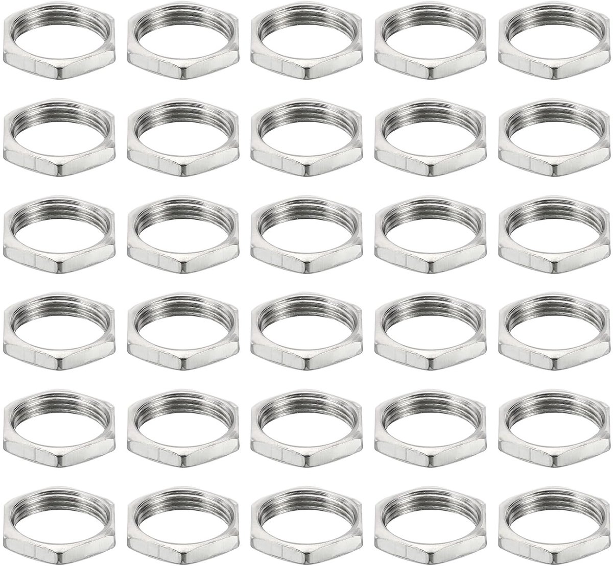 M12 x 0,75 stalen zeskantmoeren, 50 stuks, metrische schroefdraad, gegalvaniseerd, hardware, moeren, schroeven, schroeven, apparaten, bevestiging voor lampen, machines, onderhoud, 3 mm hoogte