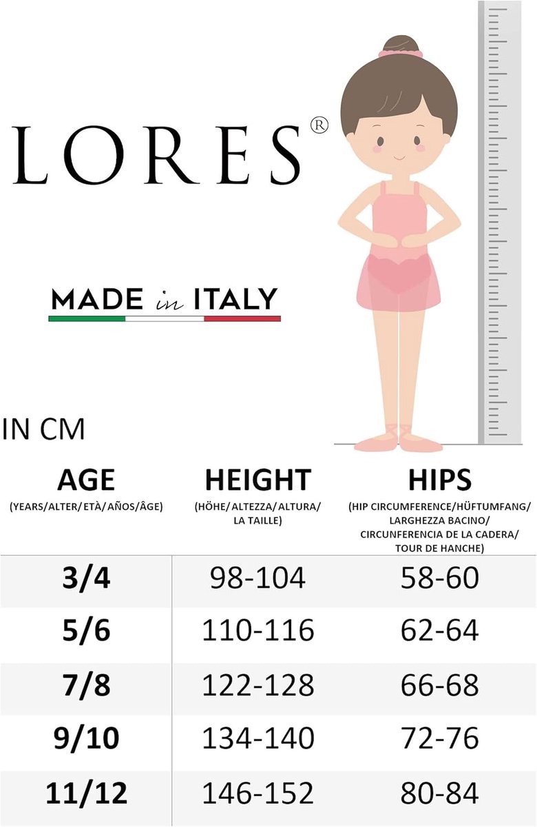Meisjes Kids Plain Panty Balletdansschool 40 denier ondoorzichtig [Made in Italy]