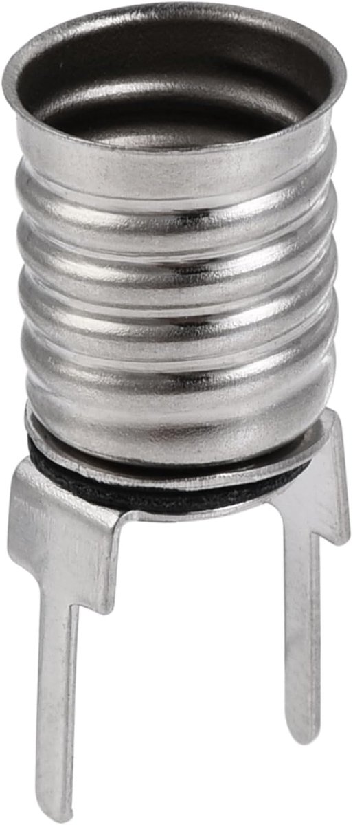 sourcing map 20 stuks E10 lamphouder 10.5x25mm DC 30V lamphouder schroefbasis met draad vernikkeld koper