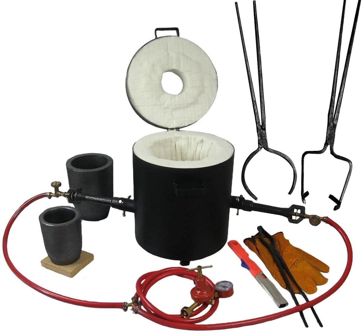 16 kg grote propaan-smeltoven met potten en pottangen, gieterklinten voor metaal, goud, zilver, koper, aluminium, Full Casting Tool Kit