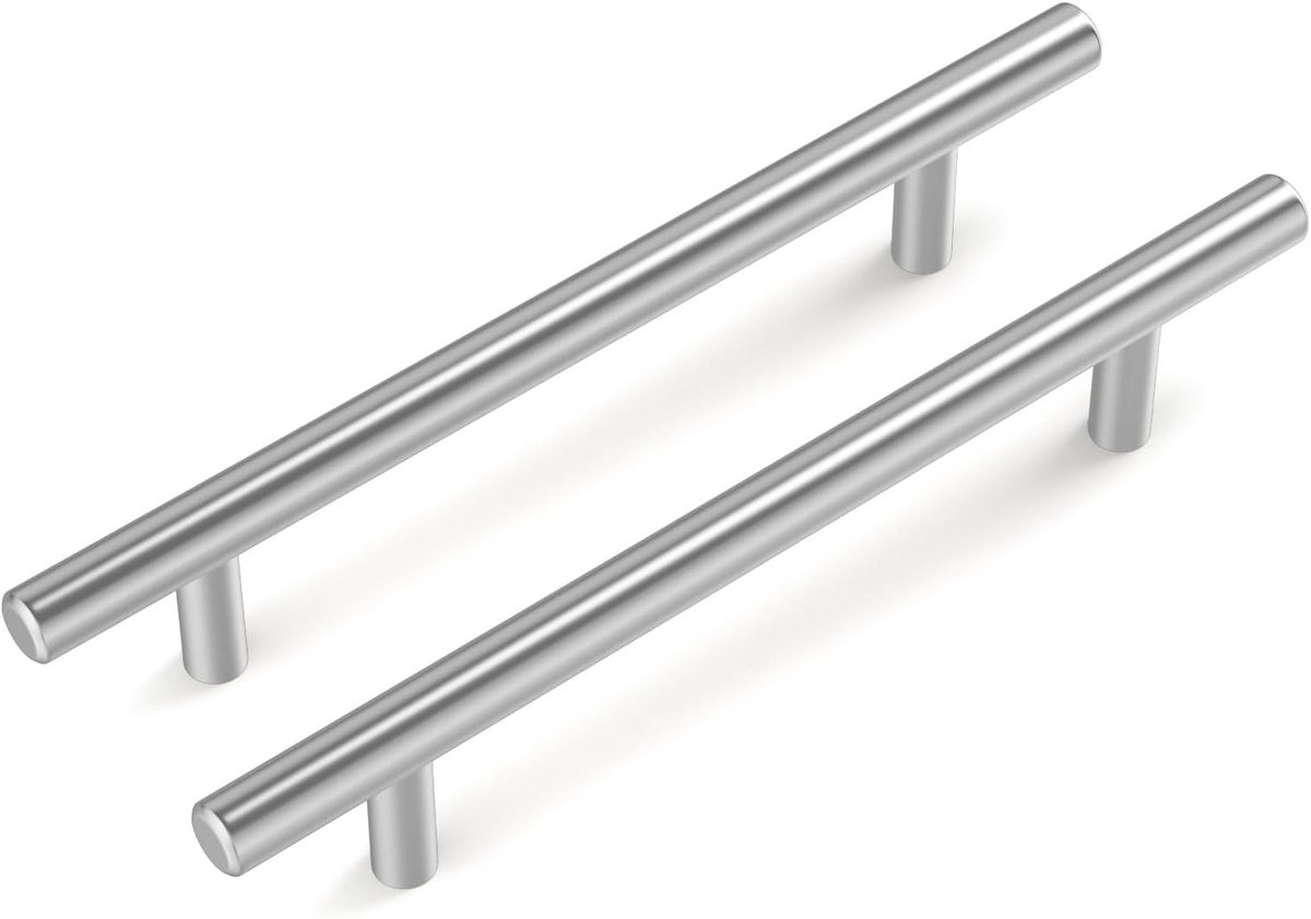 goldenwarm Handgrepen voor keukenkasten, 15 stuks, zilver, kastgrepen, meubelgrepen, ladegrepen, meubelgrepen, 128 mm, gatafstand