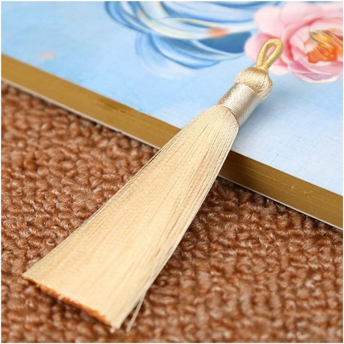 Kwastjes, handgemaakte kwastjes, hangers, franjes met Ice Silky koord, lussen, floss, bladwijzers, kwastjes voor sieraden, souvenirs, doe-het-zelf kleding, handwerk, accessoires