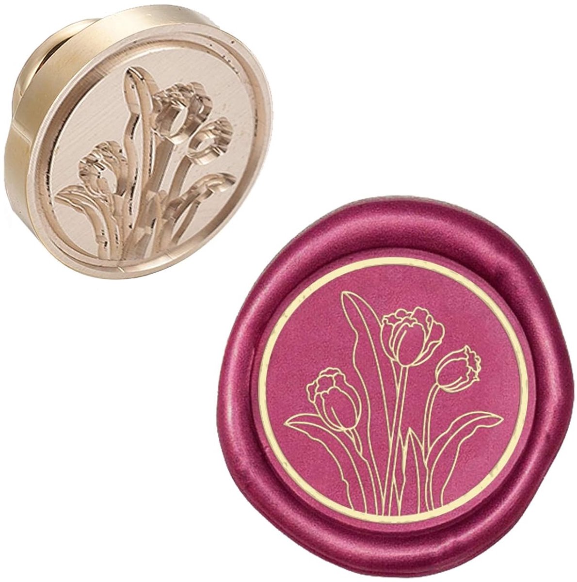 Wax Seal Stempel Hoofd Tulp Verwijderbare Afdichting Messing Stempel Hoofd Voor Creatieve Gift Enveloppen Uitnodigingen Kaarten Decoratie