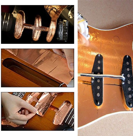 10 Stks Koper Tape Sterke Lijm Koperfolie Tape Multi Gebruik Enkelzijdige Geleidende Koperen Tape voor Gitaar EMI Afscherming Gebrandschilderd Glas Maken (30cm*20cm) — afbeelding 2