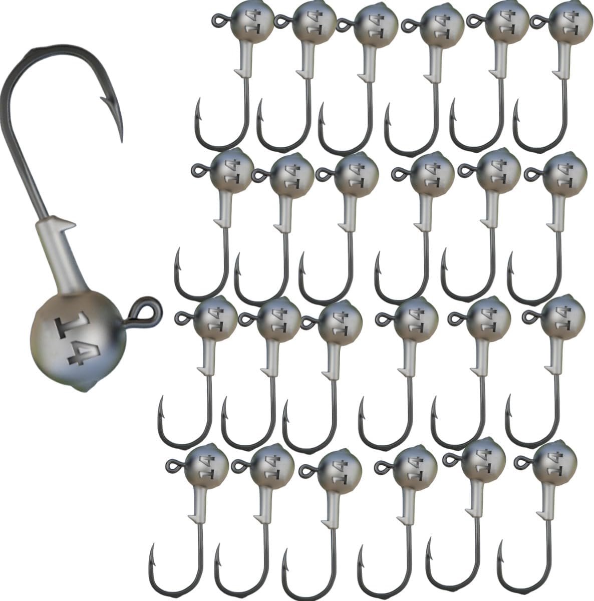 25 stks Forel Zoetwater Jig Head Hook,Zoutwater Jig Heads Hook,Ronde Hoofd Jig Haken