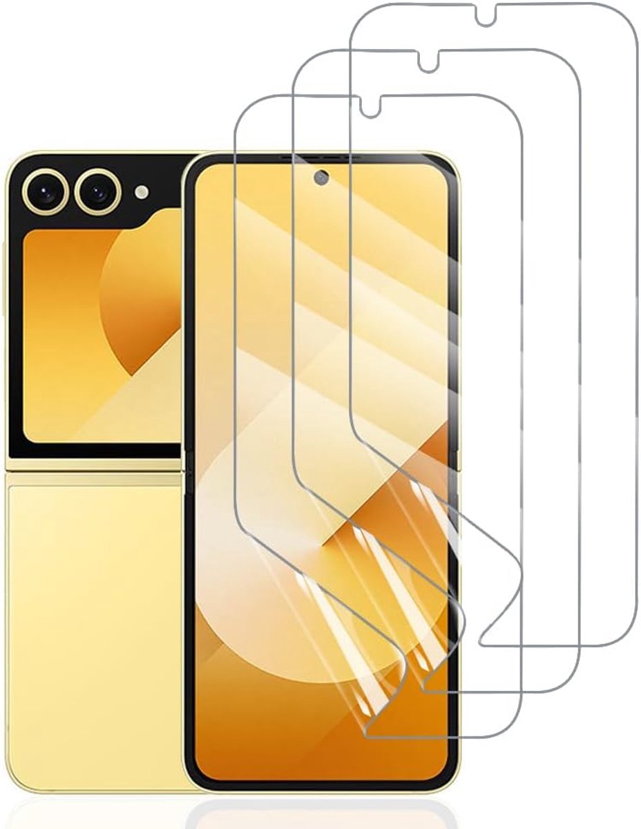 Hydrogelfolie voor Samsung Galaxy Z Flip 6/5/4/3, 3 stuks, HD transparant, zacht TPU-displaybeschermfolie (geen gehard glas)