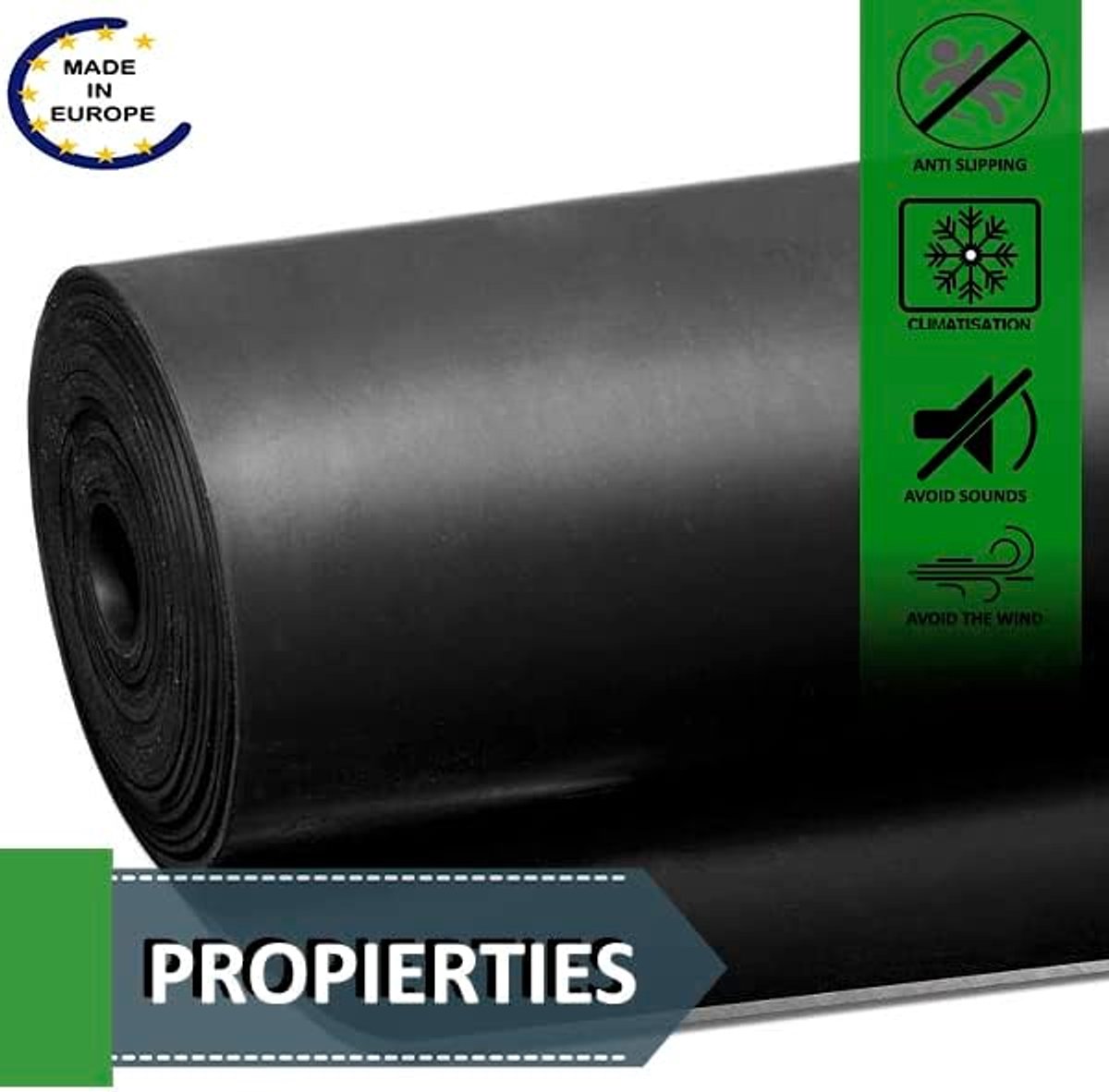 rubber op rol, rubberplaat, rubberfolie, SBR-rubber, 10 cm breed x 5 m lang, 3 mm dik, neopreen, fitnessvloer, rubberen plaat, voor rubberen sluitringen, anti-slip rubber