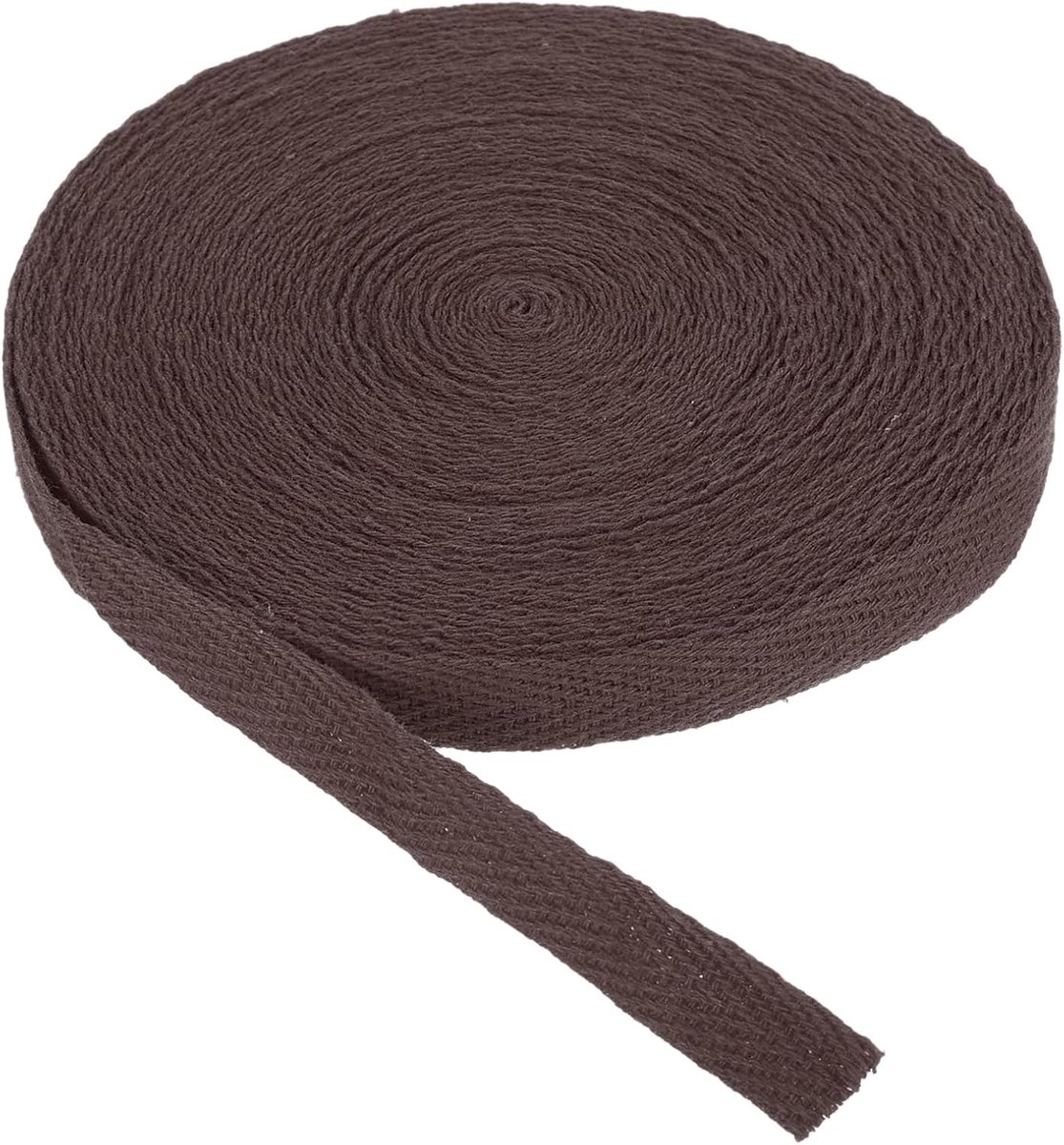 Katoenen keperstof tape 10 mm (3/8 inch) 10 meter katoenen lint biaisband visgraat singels trim voor naaien geschenkverpakking ambachtelijke doe-het-zelf roodachtig bruin - 9 m