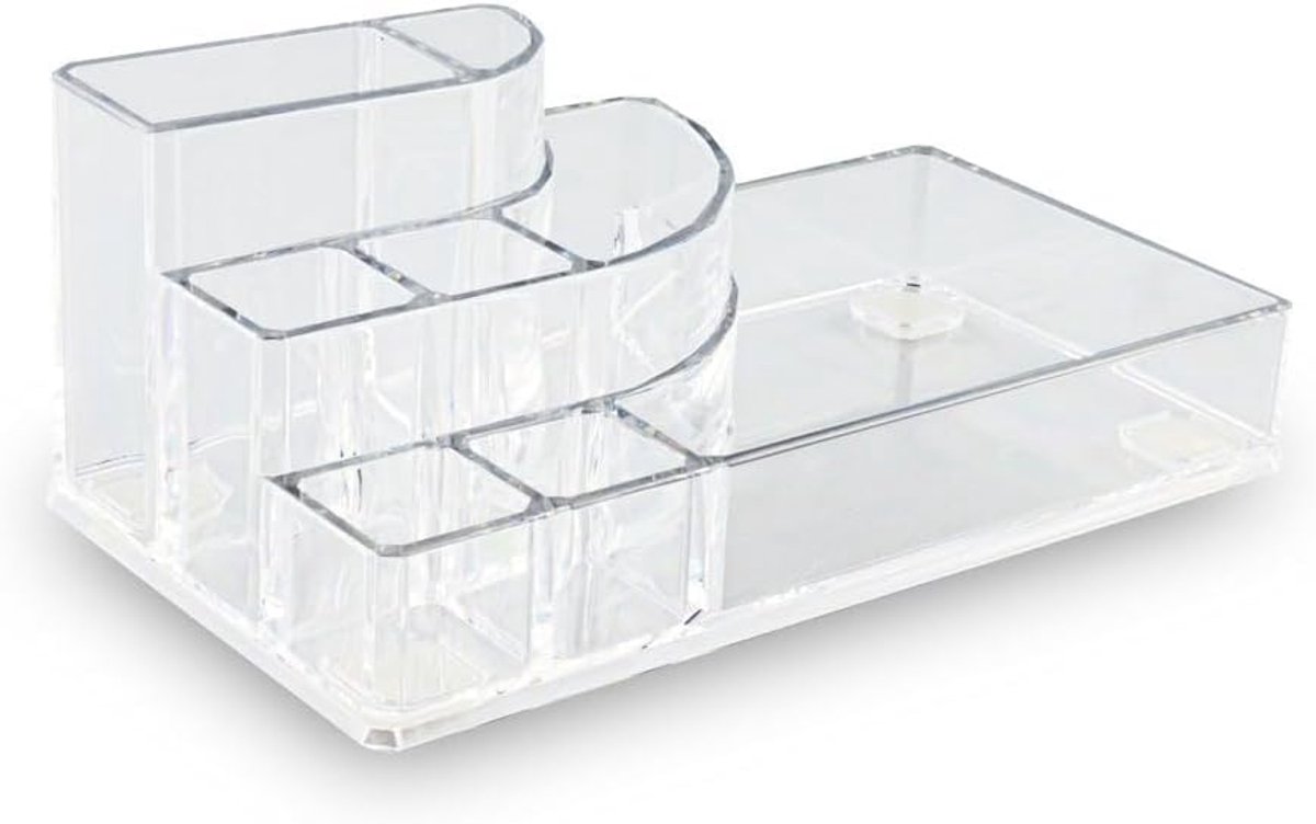 up Organizer met 8 Vakken - Make-up Organizer Transparant - Sieraden Makeup Cosmetica Opbergsysteem - Display Houder voor Lippenstift / Nagellak / Brushes / Visagie - Make up kwasten / Sieraden etc. - Decopatent