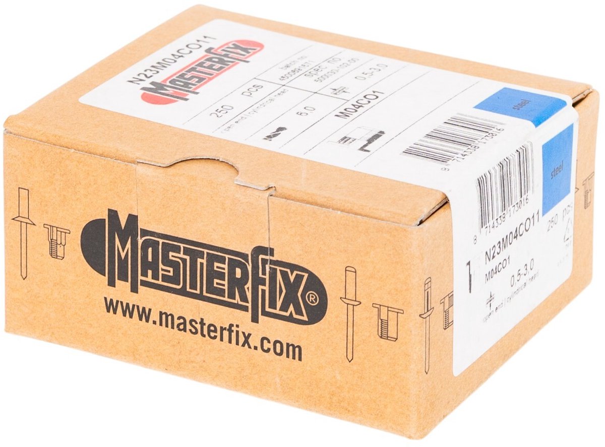 Verzinkte blindklinkmoeren (BKM) M4 250 st MW Tools RIALU4-B250
