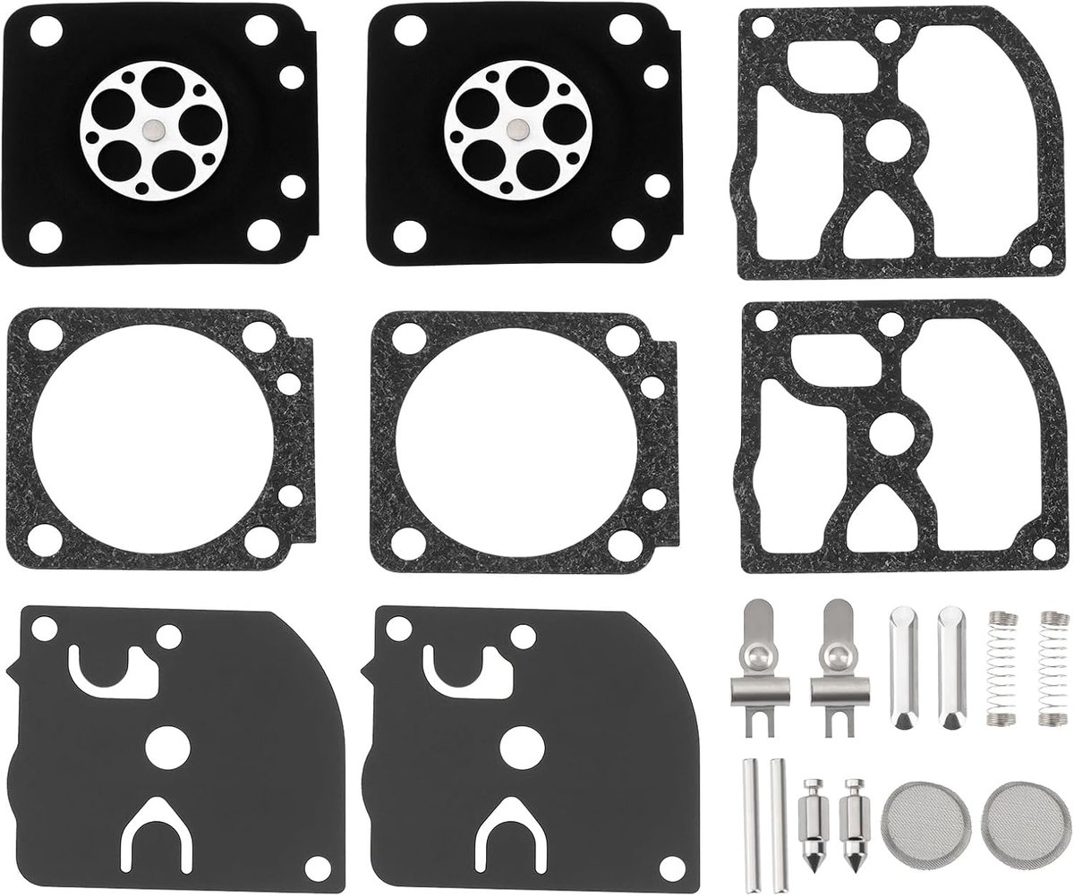 2 Set Carburateur Carb Reparatie Rebuild Kit Compatibel met ZAMA RB-129 C1M-W26 C1M-W26A C1M-W26B C1M-W26C C1M-W47 Compatibel met Poulan Pro