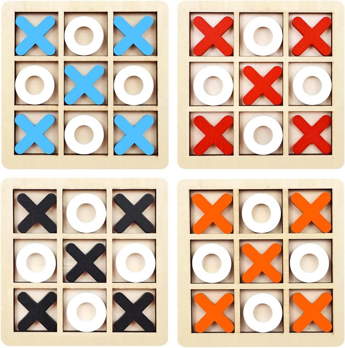 4 stuks Tic Tac Toe - Tris spel voor kinderen - Tris spel - klassieke tafelspeelset geschikt voor de interieurdecoratie van thuisfeesten voor volwassenen