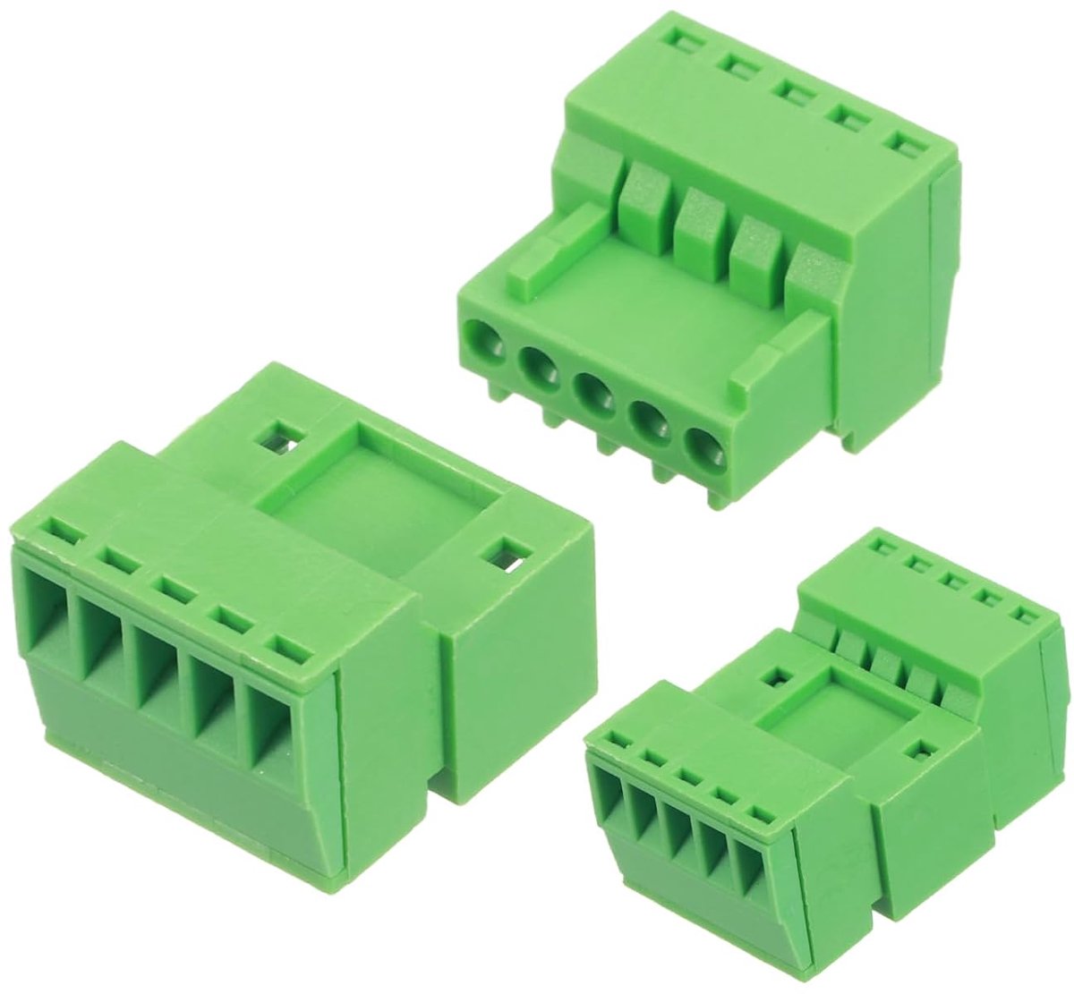 5-delige set 5-polige PCB-klemlijst, 2,54 mm PCB-schroefklemmen, stekkers en stopcontacten, aansluitklem, blok, 125 V, 4 A voor 26-18 AWG kabel