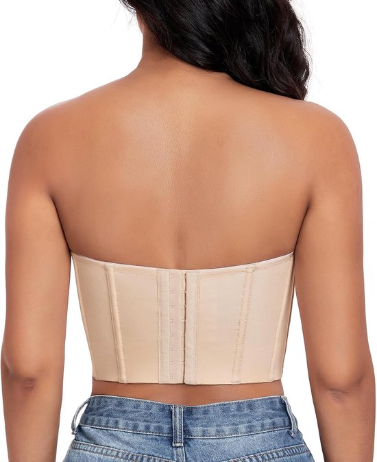 Damesbeha, strapless push-up beha, shapewear, ondergoed met beugel, grote maten, sterke ondersteuning, korsetbeha — afbeelding 2