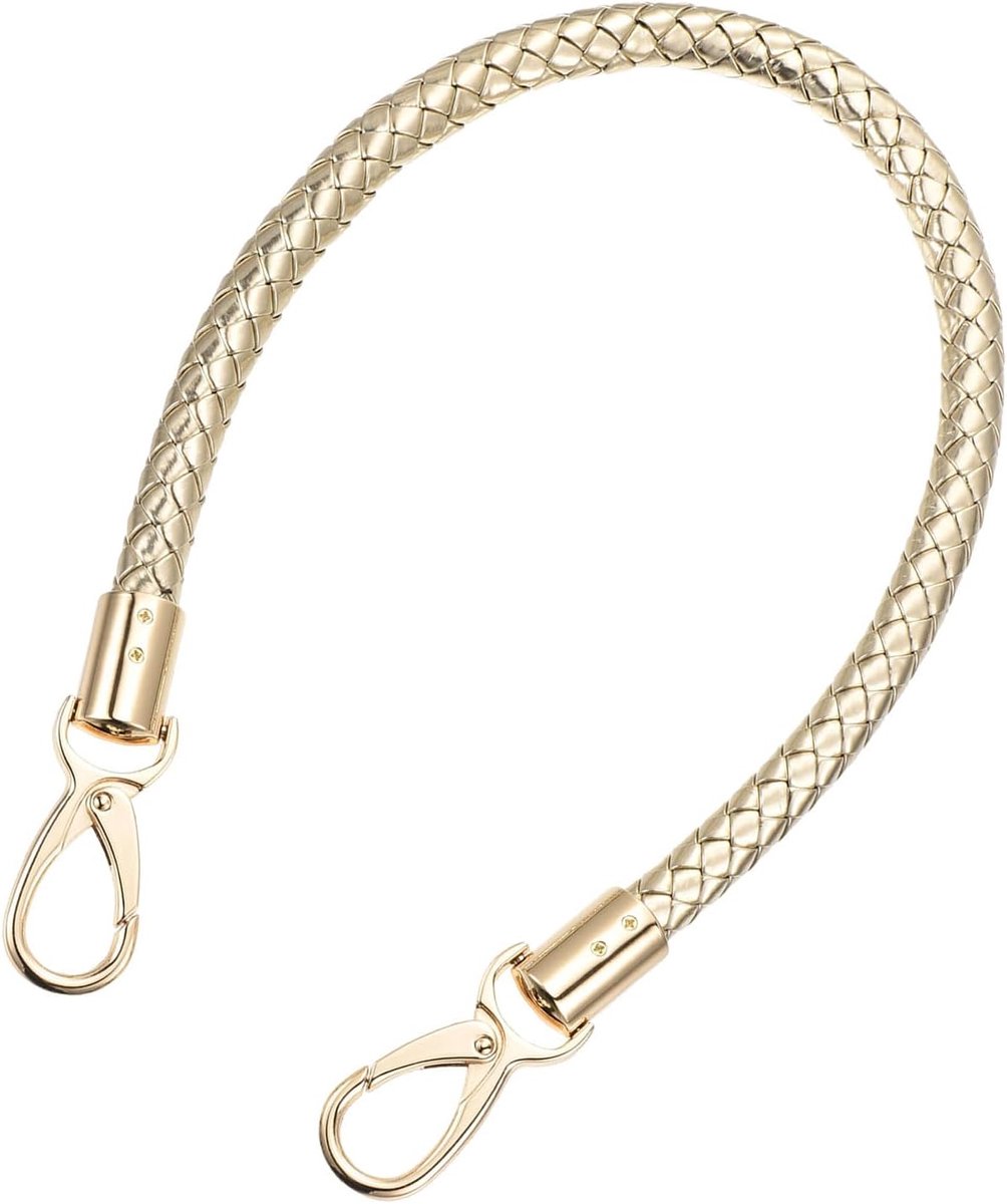 Handgrepen voor gehaakte tassen, korte tashengsels, leer, PU-leer, gevlochten tasriemen om te wisselen met metalen sluitingen, leren riem voor tassen, 50